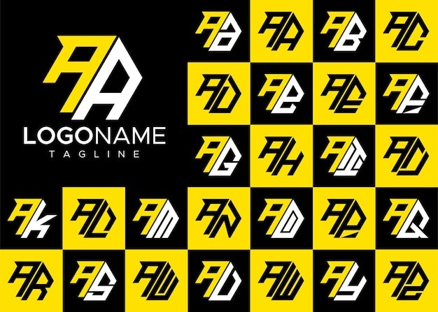 六边形字母ah标志logo