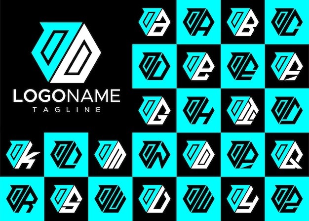 六边形o字母o标志logo