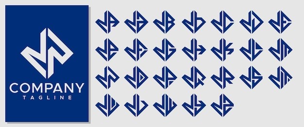 华丽方形字母nn标志logo