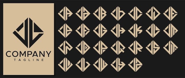 华丽方形字母jl标志logo