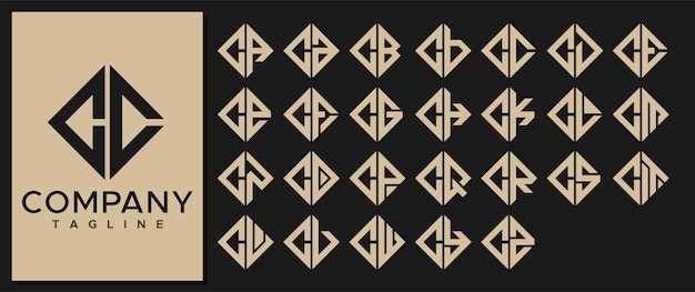 华丽方形字母cc标志logo