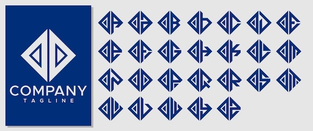 华丽方形字母oo标志logo