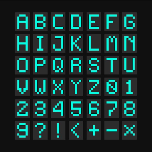 液晶显示效果字母数字