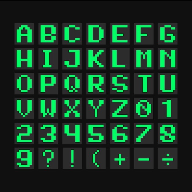 液晶显示效果字母数字