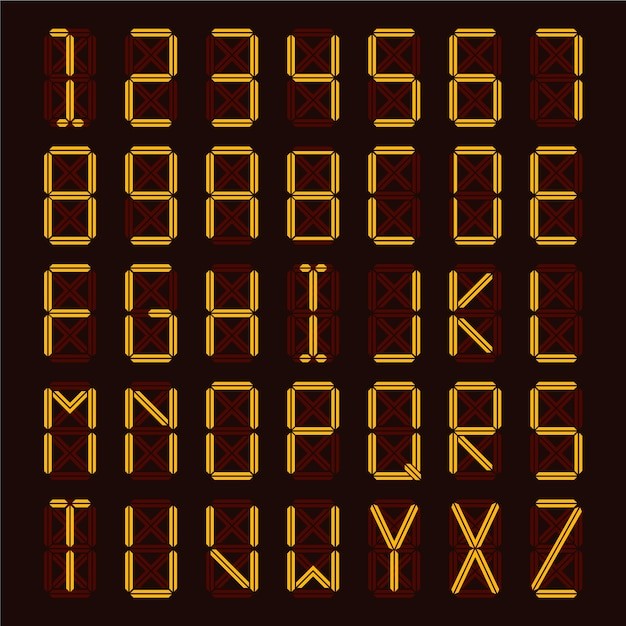 液晶显示效果字母数字