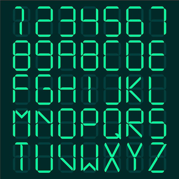 液晶显示效果字母数字