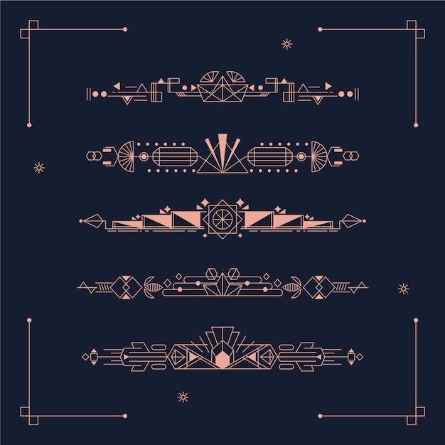 欧式线条文字装饰边框元素