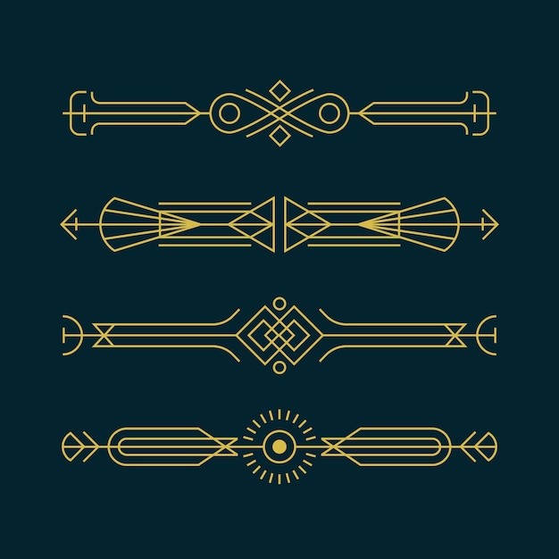 欧式线条文字装饰边框元素