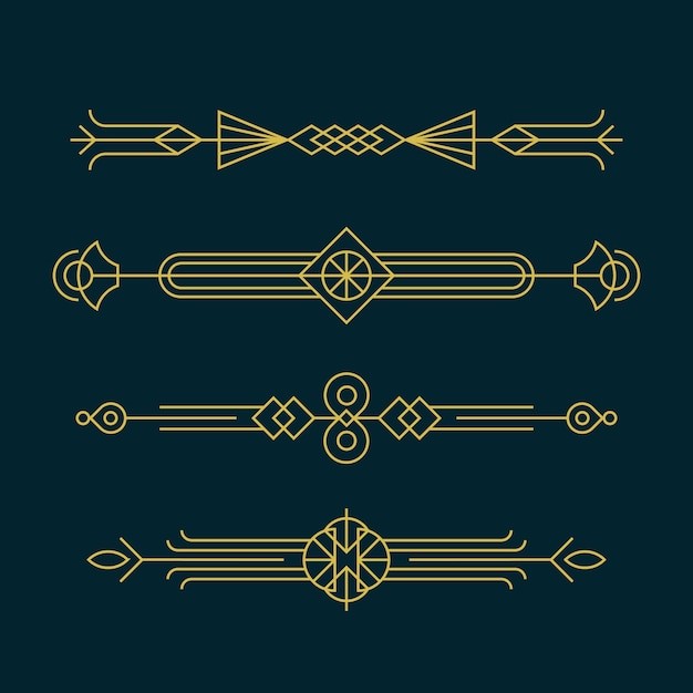 欧式线条文字装饰边框元素