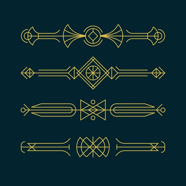 欧式线条文字装饰边框元素