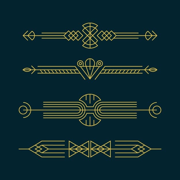 欧式线条文字装饰边框元素