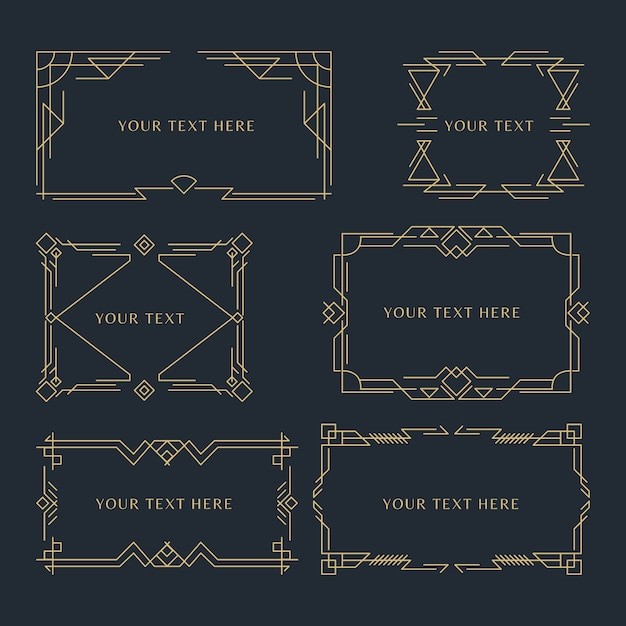 欧式线条文字装饰边框元素