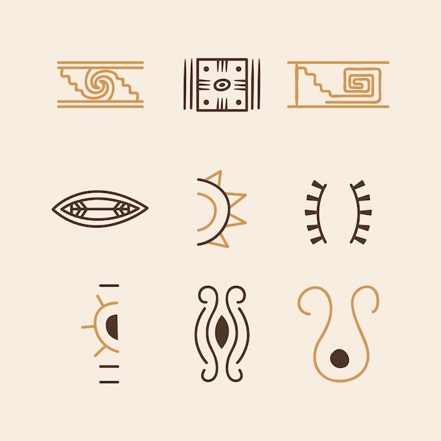 手绘阿兹台克抽象元素