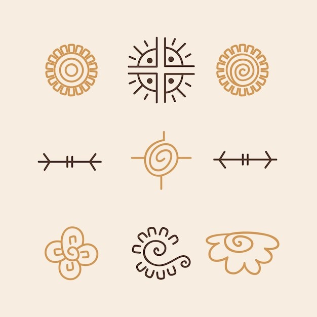 手绘阿兹台克抽象元素