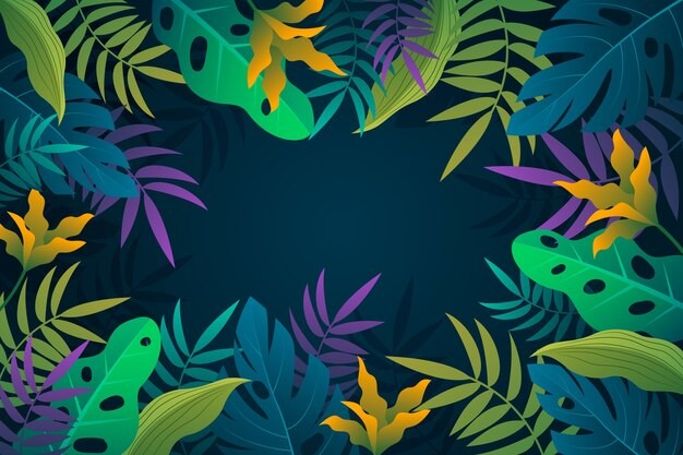 热带阔叶植物叶子树叶背景