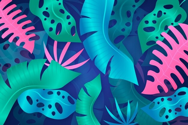 热带阔叶植物叶子树叶背景