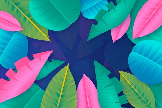 热带阔叶植物叶子树叶背景