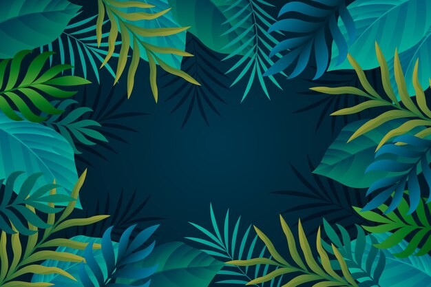 热带阔叶植物叶子树叶背景