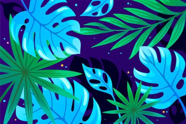 热带阔叶植物叶子树叶背景