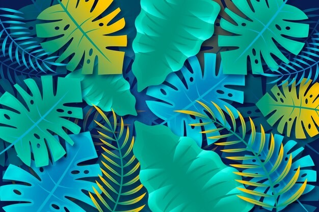 热带阔叶植物叶子树叶背景