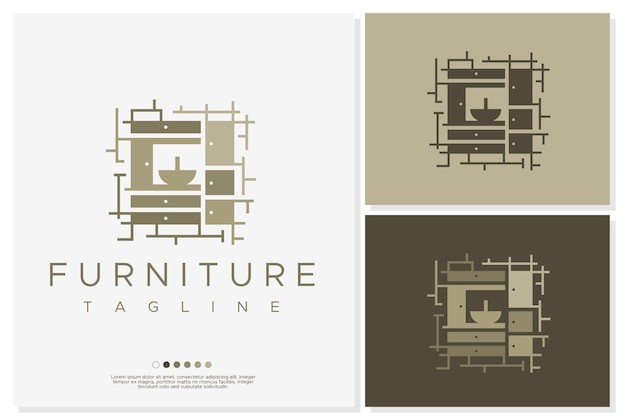 极简主义家具现代室内图形标志logo