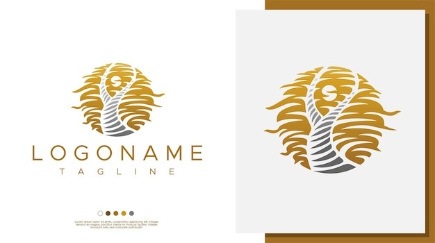 华丽人物抽象圆圈抽象人物标志logo