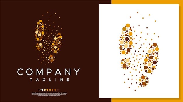 抽象圆形装饰脚印标志logo