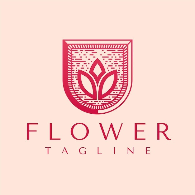 装饰花卉艺术线条莲花标志logo