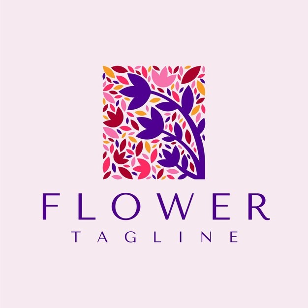 经典花卉简约花朵图形标志logo