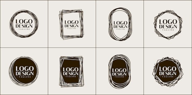 手绘线条标志logo