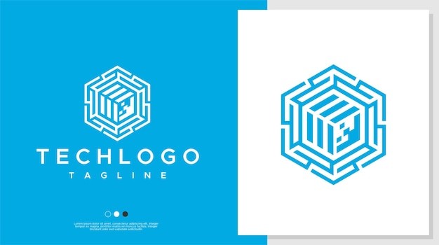 六边形矩形标志logo