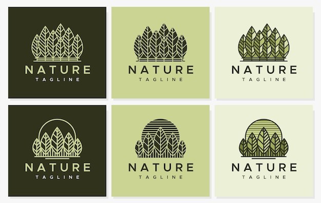 极简植物叶子树叶抽象线条标志logo