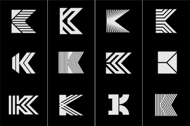 抽象字母k图形标志logo