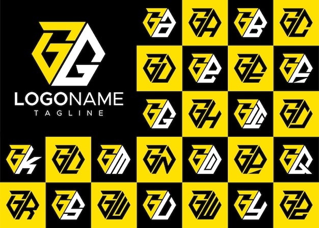 六边形字母g标志logo