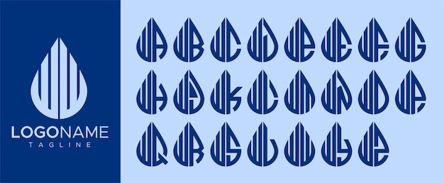 水滴字母w标志logo