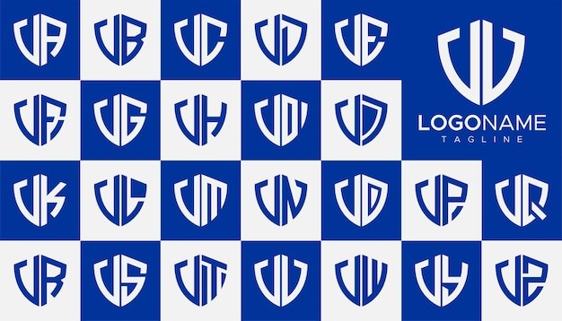 盾牌字母v标志logo