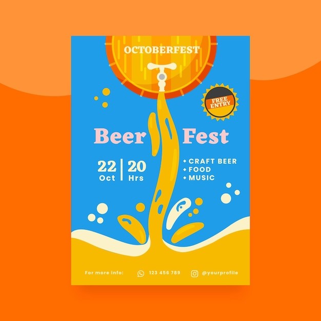 啤酒节活动海报模板