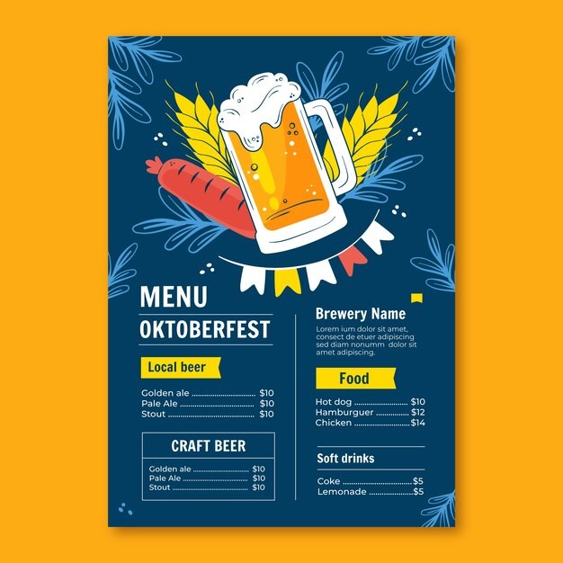 啤酒节活动菜单模板