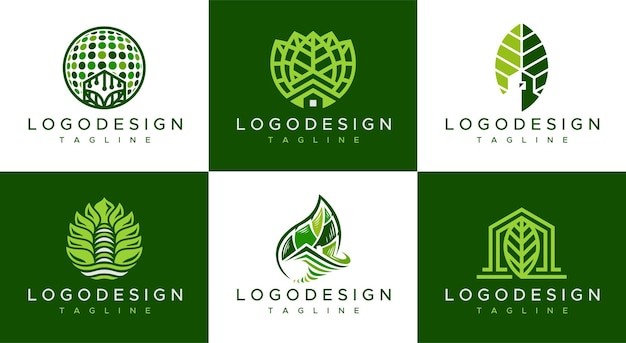 温室绿色植物叶子标志logo