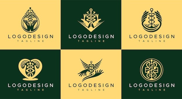 医疗医学蛇杖标志logo