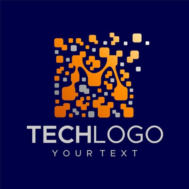 字母m像素抽象标志logo