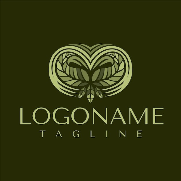 字母m叶子标志logo