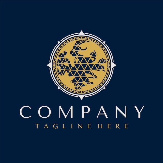 旅游世界地图罗盘标志logo