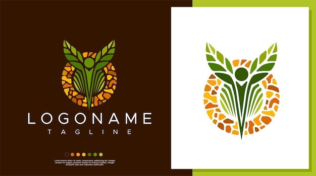 人物叶子标志logo