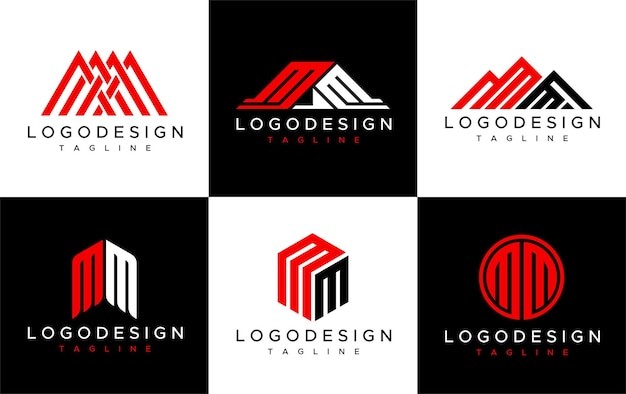 字母m房屋建筑房子标志logo