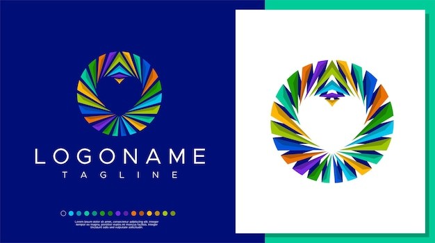 彩色圆环标志logo