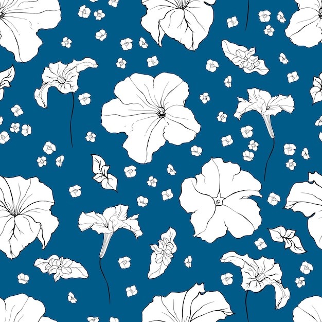 牵牛花无缝花纹