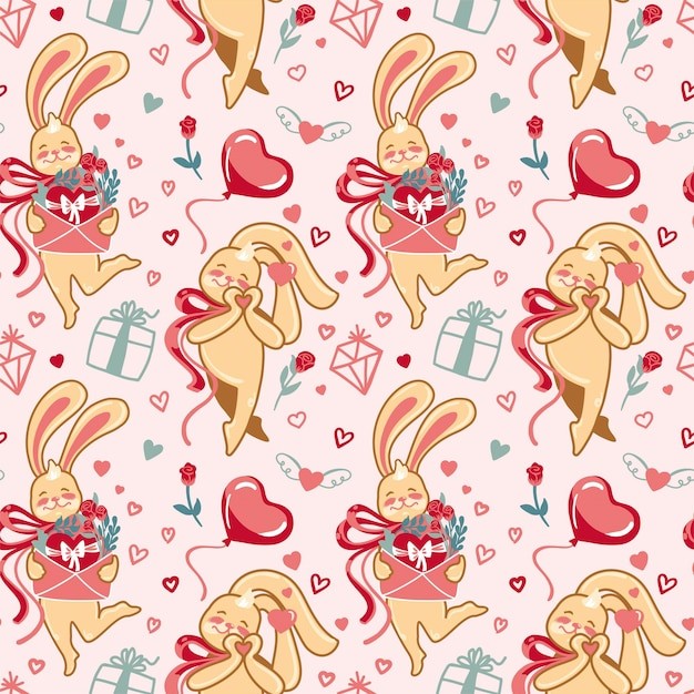 兔子礼物包装纸无缝花纹