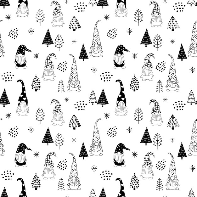 小矮人无缝花纹