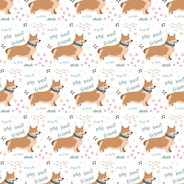 小狗无缝花纹
